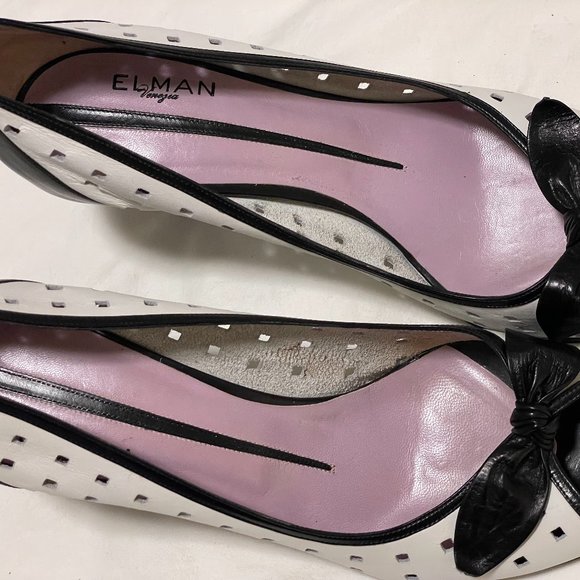 Black and White Almost New Elman Heels Size 40 - Picture 6 of 7